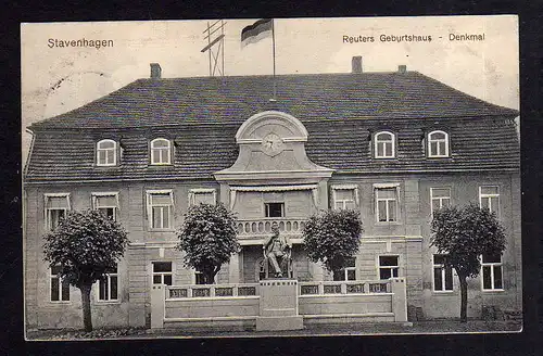 92317 AK Stavenhagen 1911 Reuters Geburtshaus Denkmal