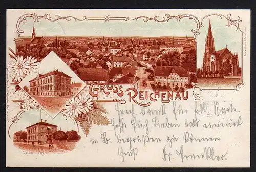 81600 AK Reichenau Sachsen Amtsgericht Kaiserl. Post Kirche 1901