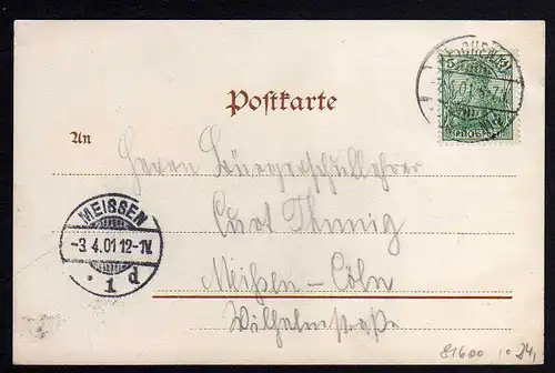 81600 AK Reichenau Sachsen Amtsgericht Kaiserl. Post Kirche 1901