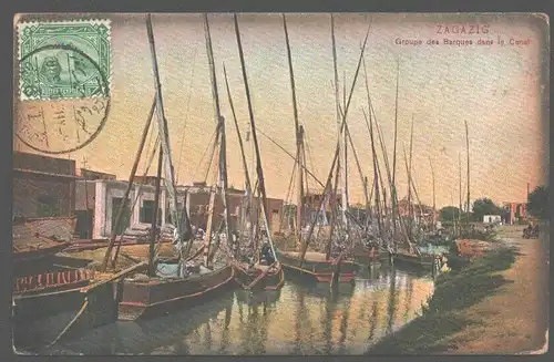 141827 AK Ägypten 1909 Alexandria Boote im Hafen