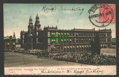 141555 AK Pretoria Südafrika Trooping the Colours The Palace of Justice 1909