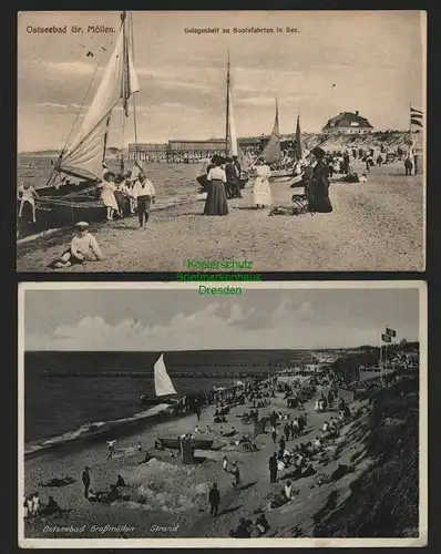 140619 2 AK Grossmöllen Groß Möllen Großmöllen Sorenbohm 1918 Strand 1939