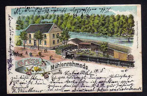 97851 AK Mühlenrahmede Altena Gastwirtschaft Gasthaus Litho 1904