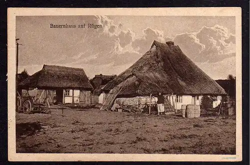 91732 AK Bauernhaus auf Rügen Reetdach 1926 Sellin Museum Saßnitz