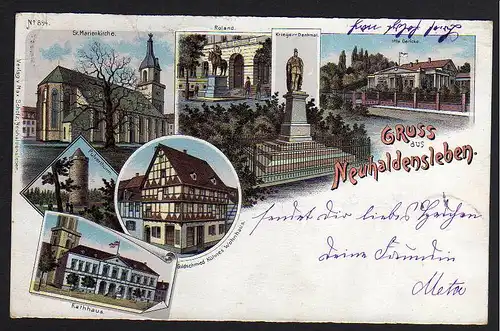 69271 AK Neuhaldensleben Litho 1898 Goldschmied Kühne