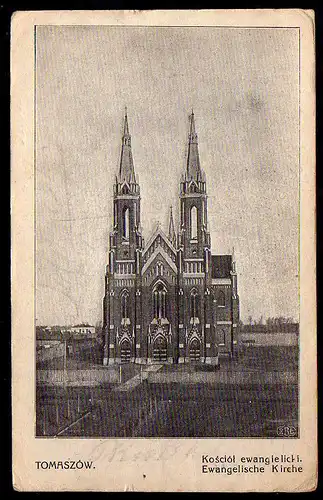 60472 AK Tomaszow Kosciol ewangelicki Feldpost um 1915 Evangelische Kirche