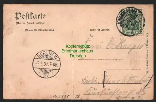 145385 AK Johannisthal bei Berlin 1907 Kaiser Wilhelmstrasse  Verlag Goldiner