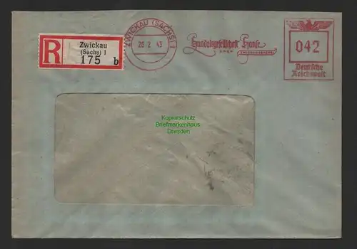 B9840 R-Brief Gebr. Hörmann A.-G. Zwickau (Sachs) 1 b  1943