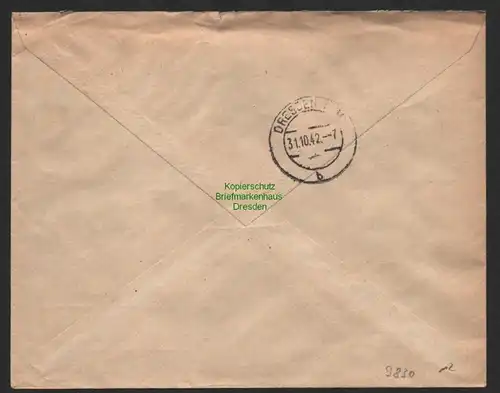 B9830 R-Brief Gebr. Hörmann A.-G. Zittau 1 m 044 Gustav Knothe 1942 Kaffee Großr