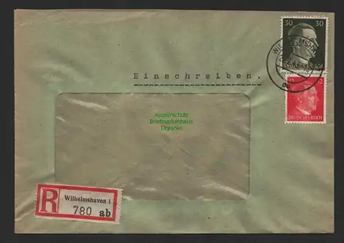 B9800 R-Brief Gebr. Hörmann A.-G. Wilhelmshaven 1 ab  1943