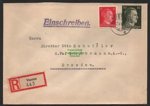 B9781 R-Brief Gebr. Hörmann A.-G. Viersen  1943