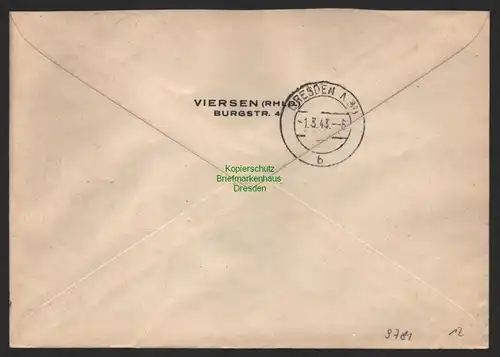 B9781 R-Brief Gebr. Hörmann A.-G. Viersen  1943