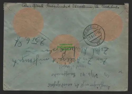 B9653 R-Brief Gebr. Hörmann A.-G. Radiumbad Oberschlema  1943 Rechtsanwalt Dolge