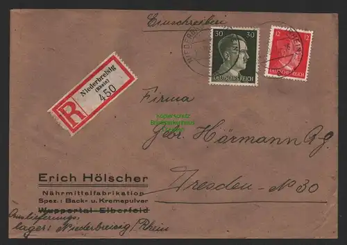 B9624 R-Brief Gebr. Hörmann A.-G. Niederbreisig Rhein Erich Hölscher Nährmittel