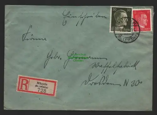 B9584 R-Brief Gebr. Hörmann A.-G. Mügeln (Bz Leipzig) Helene Landgraf 1943