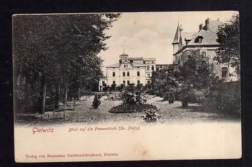 97537 AK Gleiwitz um 1905 Frauenklinik Dr. Prütz