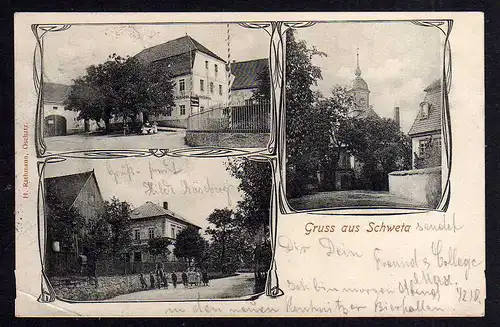 95195 AK Schweta Gasthof Dorfstraße Kirche 1906