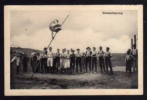 94847 AK Sport Turnen Stabweitsprung Verlag Albert Hoffmann um 1910