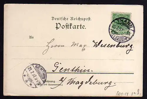 80014 AK Thann Esass 1897 Litho Engelsburg Kirche Elsässerin