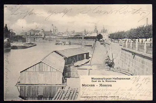 77510 AK Moskau Moscou набережная Quai de la Moscowa 1903