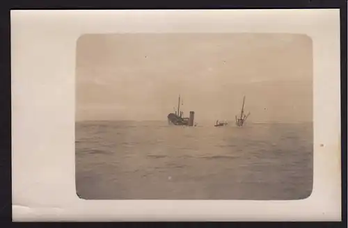 44973 AK Schiffs Wrack Niederwald Untergang Katastrophe 1917 Fotokarte