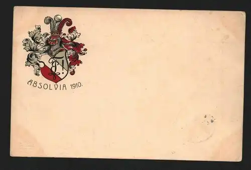 134807 AK Telgte 1910 Absolvia Studentika Wappen geprägt