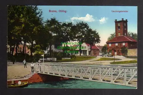 123248 AK Brake i. Oldenburg Landungsbrücke 1930 markanntes Haus