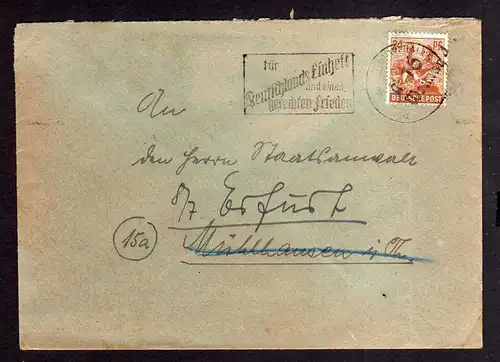 h628 Brief Handstempel Bezirk 16 Weimar 7.7.48 nach Mühlhausen nachgsendet nach