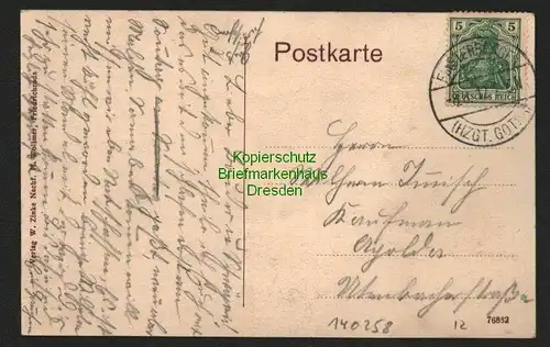 140258 AK Altenbergen Georgenthal Candelaber  1912 Finsterbergen