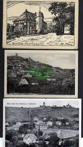 120885 3 AK Radebeul Spitzhaus 1953 Schloss Hoflössnitz Heimathaus Künstlerkarte