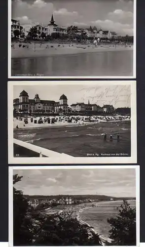 107228 3 AK Binz Rügen Kurhaus Hotel Kaiserhof  1930 1937 1939