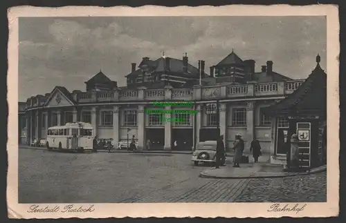 144813 AK Seestadt Rostock Bahnhof um 1935