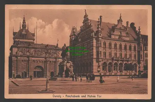144920 AK Danzig 1916 Feldpost Reichsbank und Hohes Tor