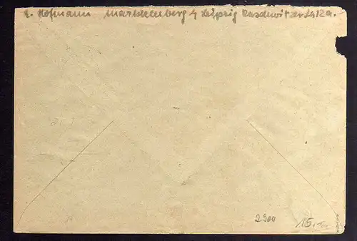 h2900 Handstempel Bezirk 27 Markkleeberg 24 Pfg. Bedarfsbrief 7.7.48 gepr. BPP