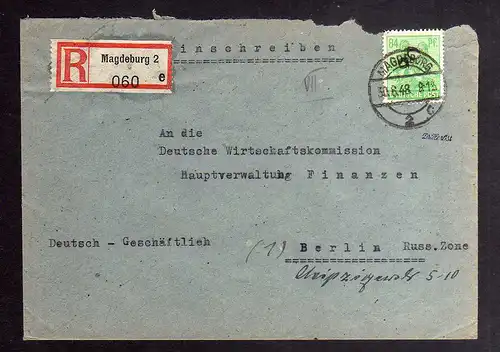 h2880 Handstempel Bezirk 20 Magdeburg 2 gepr. BPP Einschreiben 84 Pfg. 181 Bedar