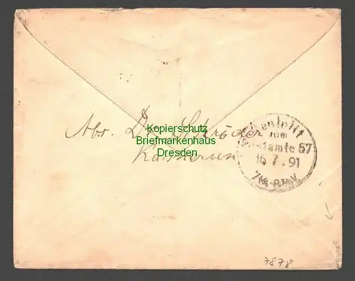 B7878 Kamerun 1891 Vorläufer V48b Brief Dr. Schröder nach Berlin geprüft BPP