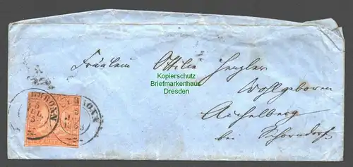 B7956 AD Württemberg kleiner Brief Heilbronn 1858 mit K. Württ. Fahrend Postamt
