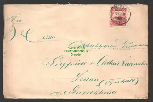 B7367 Brief Duala Kamerun 1909 an Schuhwaren Versandhaus Lewinsohn Dessau