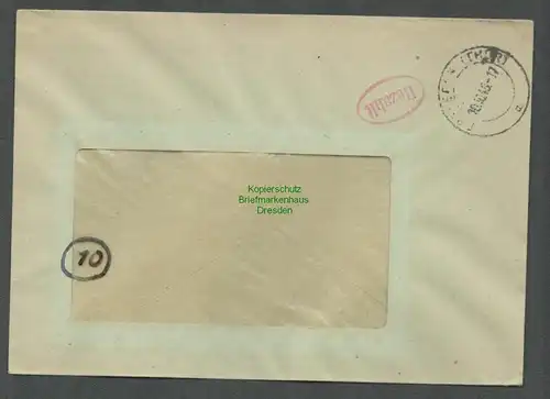 B5737 Gebühr bezahlt 1945 Brief Ebeleben Thür.