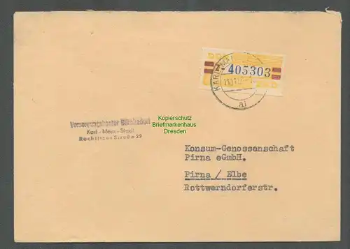 B5210 DDR ZKD B 25 Z Brief Versorgungskontor Bürobedarf Karl-Marx-Stadt n. Pirna