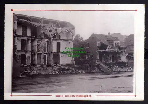 B2763 Hochwasser Katastrophe 1897 Deuben teilweise weggebrochene Häuser Nr. 2