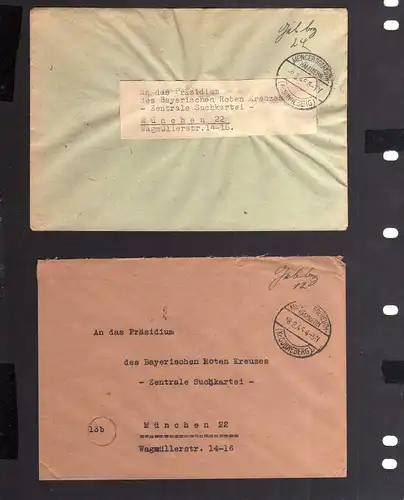 B2100 2x Brief SBZ Gebühr bezahlt 1946 Mengersgereuth-Hämmern Kr. Sonneberg Bayr