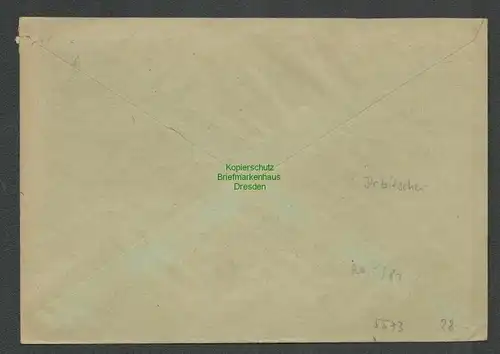 B-5573 SBZ Gebühr Bezahlt Brief Dobitschen über Altenberg  1945