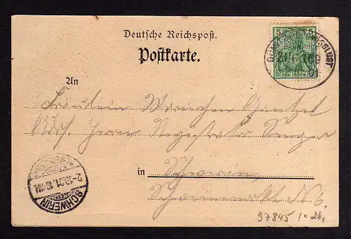 97845 AK Alt Jabel Gasthof von Schoof Pfarrhaus 1901 Bahnpost