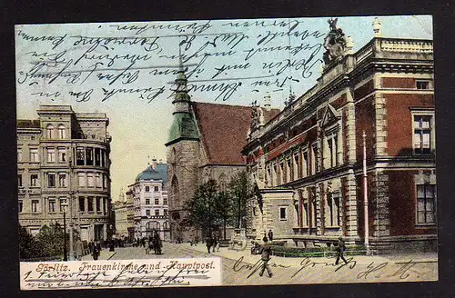 96632 AK Görlitz Frauenkirche Hauptpost 1910