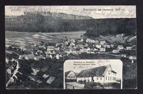 94730 AK Bernbach bei Herrenalb Schwarzwald Gasthaus Pension zum Bernstein 1922