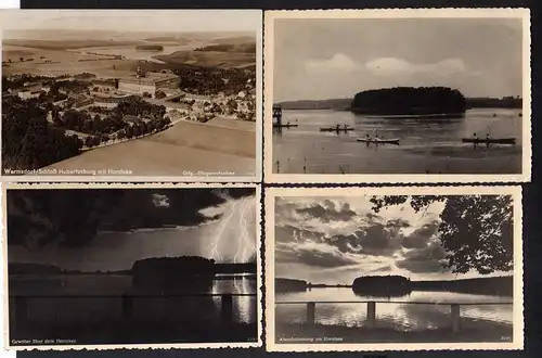 94426 4 AK Wermsdorf 1940 Schloß Hubertusburg Horstsee Gewitter Luftbild Flieger