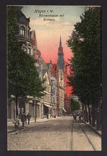 93980 AK Hagen i. W. Körnerstrasse Rathaus 1910