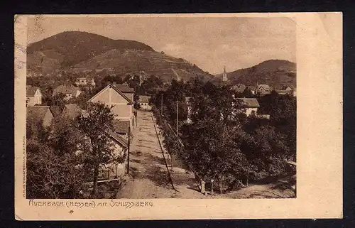 93457 AK Auerbach Hessen mit Schlossberg 1911 Hotel Krone