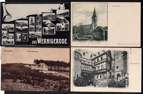 83406 4 AK Wernigerode St. Sylvestri Hotel Armeleuteberg 1920 Mikroskopkarte